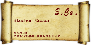 Stecher Csaba névjegykártya